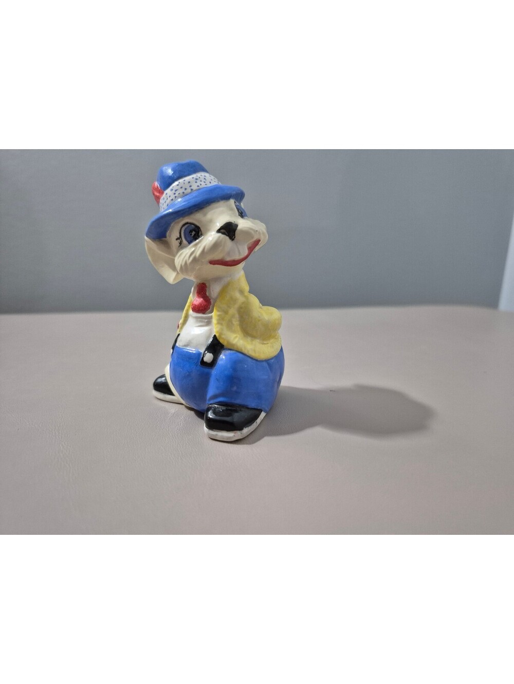 1965 Hand-Painted Ceramic Dapper Mouse Figurine Signed Pranckus Vintage Kitsch